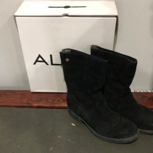 Black suede Aldo boots